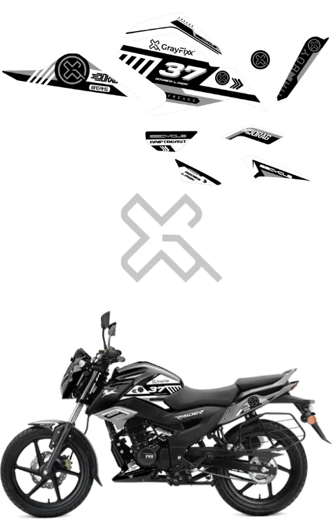 37 Drag Edition Half Body Sticker Compatible with Raider 125 | Printed In Premium Vinyl With FPF(Fade Protection Film), Water Proof, Precut Sticker, Pack Of 1 Compatible with Both Side
